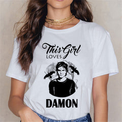 Women's TVD Letter Printed Short Sleeve T-shirt