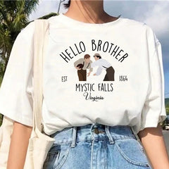 Women's Summer TVD Graphic Cotton T-shirt