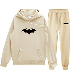 Trendy Men's Bat Print Hoodie Pants Tracksuit