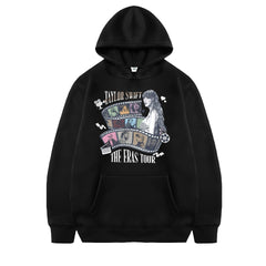 Trendy Taylor Pattern Print Loose Pullover Hoodie