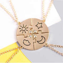 Star Moon Sun Cloud Splicing Friends Necklace