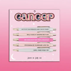 5 Zodiac Themed Press Ballpoint Pen Set