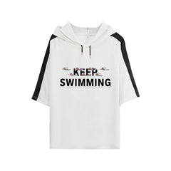 BTS Keep Swimming Print Hooded T-shirt