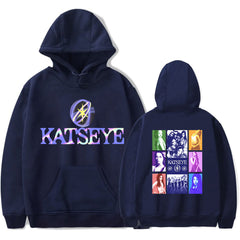 Unisex KPOP Logo Printed Drawstring Hoodie