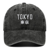Retro Washed Tokyo Letter Baseball Cap