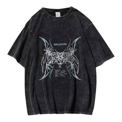 Retro KPOP Graphic Washed T-shirt