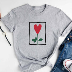 Women's Friends Rachel Green Heart Flower T-Shirt