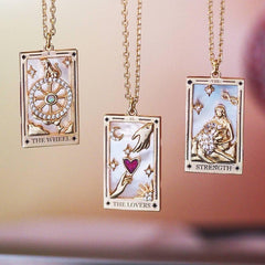 Gold-plated Tarot Square Necklace