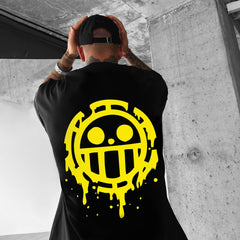 Men's Anime Logo Print Cotton T-shirt