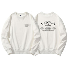Unisex Layover Print Loose Pullover Hoodie