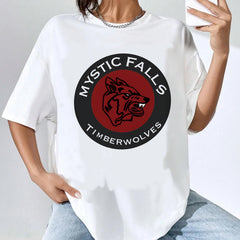 Vintage TVD Pattern Casual T-shirt