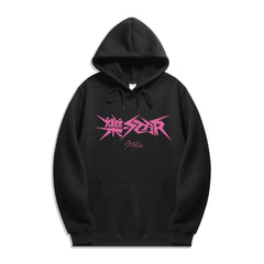 Unisex Kpop Letter Printed Solid Color Hoodie