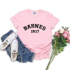 Women's Barnes 1917 Letter Loose Round Neck T-shirt