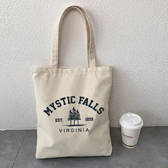Mystic Falls Printed Canvas Tote Bag