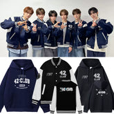 TWS 42CLUB Print Hoodie Baseball Jacket