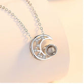 Lovely Moon Silver Necklace