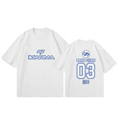 Casual KARMA Album Logo Print Short Sleeve Top