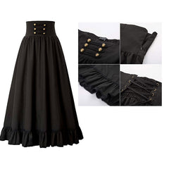 Retro Women's Slim Lotus Leaf Skirt