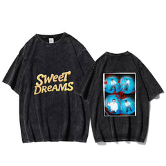 Kpop Sweet Dreams Print Washed T-shirt