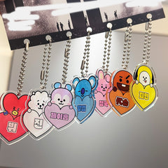 BANGTAN Cartoon Name Tag Keychain Set