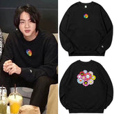 Sunflower Printed Round Neck Pullover Sweatshirt