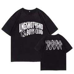 Lngshot4sho Boys Club Cotton Round Neck T-shirt