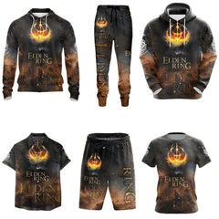 Men's Game Pattern 3d Print Loose Hoodie Pants