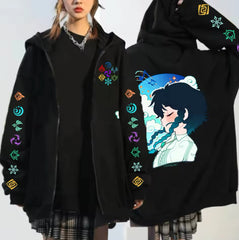 Hu Tao Xiao Zipper Hoodie Top