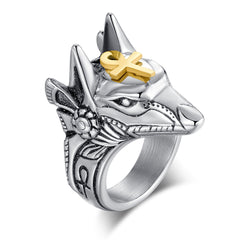 Retro Anubis Jackal Head Ring