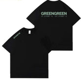 "GREENGREEN" Album Printed Cotton Short-sleeved T-shirt