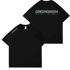 "GREENGREEN" Album Printed Cotton Short-sleeved T-shirt