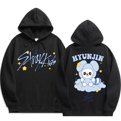 SKZ Doll Printed Black Hoodie
