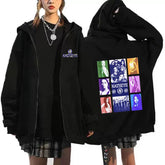 Daniela Lara Megan Graphic Printed Zipper Hoodie