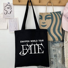 Kpop Letter Canvas Zipper Handbag