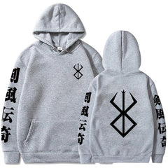 Men's Anime Logo Printed Loose Hoodie