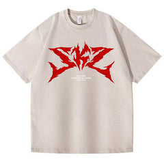 DOMINATE TOUR Printed Washed Short-sleeved T-shirt