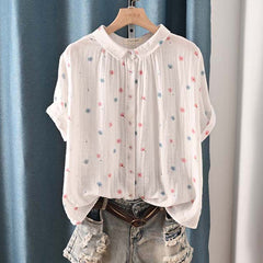 Women's Niche Lapel Short-sleeved Shirt