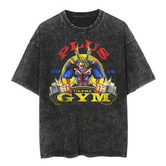 Vintage Anime Washed Loose Short Sleeve T-shirt