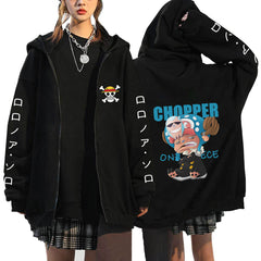 Casual Anime Printed Zipper Cardigan Hoodie