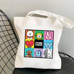 BT21 Printed Canvas Tote Bag