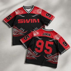 BANGTAN SWIM 3D Print Sports Short-sleeved Jersey