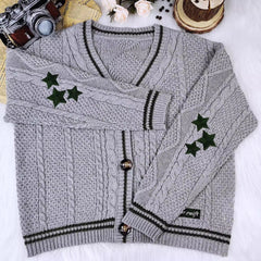 Taylor Stars Knitted Loose Cardigan Sweater