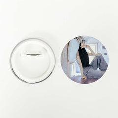 "SUPER REAL ME" Concept Photo Badge Mirror Keychain