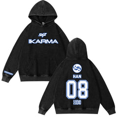 SKZ KARMA LOGO Washed Hoodie Top