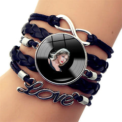 Taylor Vinyl Record Leather Bracelet
