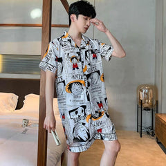 Men's Summer Short-sleeved Shorts Pajamas