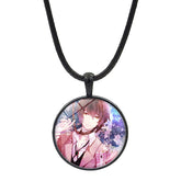 Versatile Anime Pendant Leather Rope Necklace