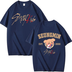 Kpop Cartoon Print Summer Short-sleeved T-shirt