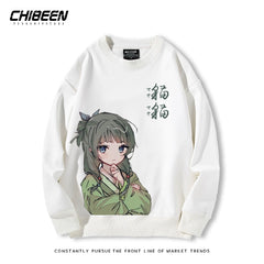 Casual Girls Anime Crew Neck Sweatshirt