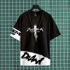 Men's Anime Logo Print Short-sleeved T-shirt